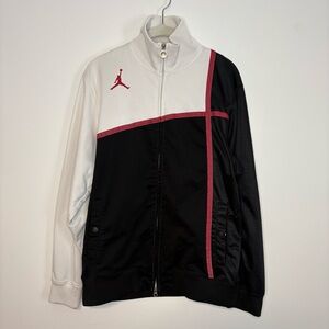 Nike Air Jordan Track Jacket Mens Small White Black Full Zip Jumpman Fight